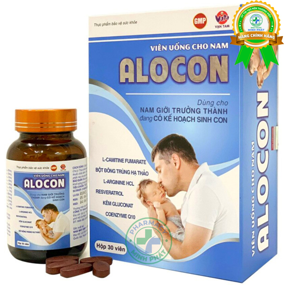Viên Uống Tăng Khả Năng Thụ Thai Alocon Nam Vạn Tam Giúp Bổ Thận Tráng Dương Tăng Cường Sinh Lý Mạnh Tinh Trùng